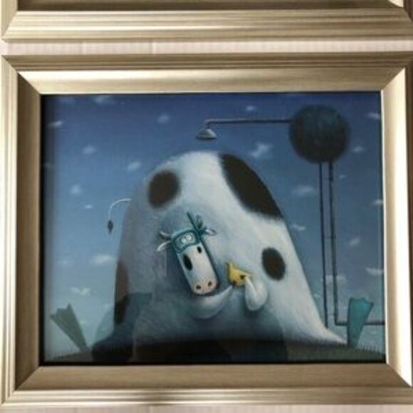 Humorous Cow  Bathroom Prints - Picture 3 of 6